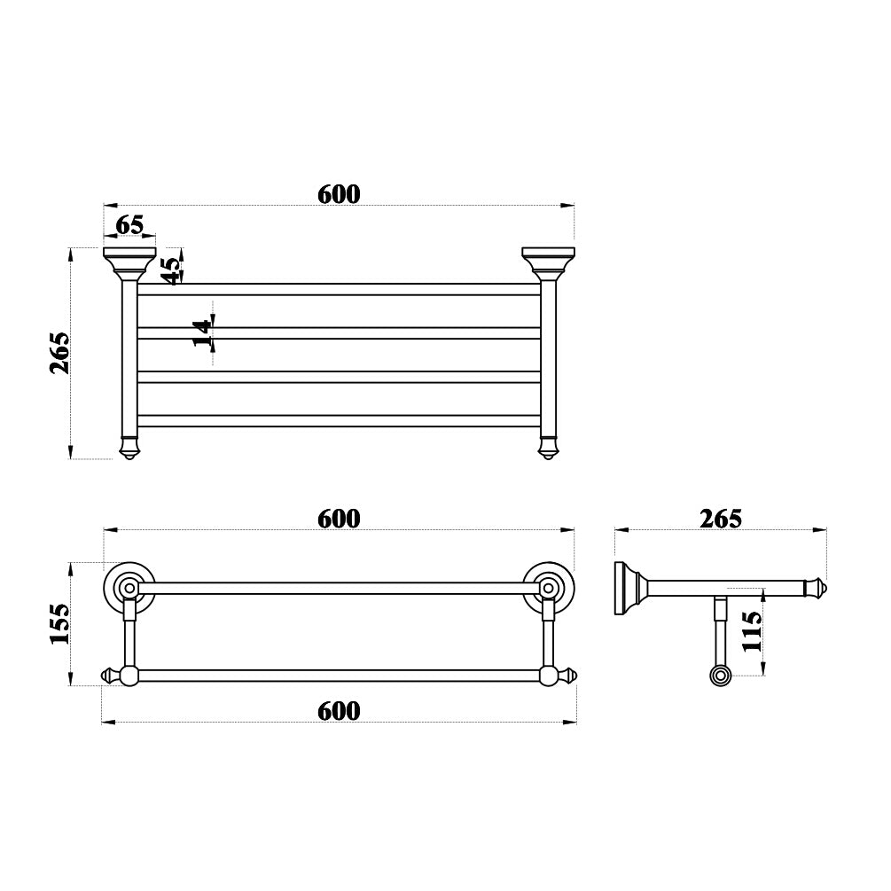 Antique Style Bathroom Accessories Towel Bar Shelf - |VESIMI Design| Luxury and Rustic bathrooms online