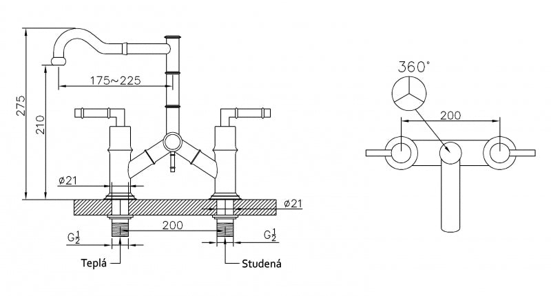 Bamboo Bronze Bridge Design Faucet - |VESIMI Design| Luxury and Rustic bathrooms online
