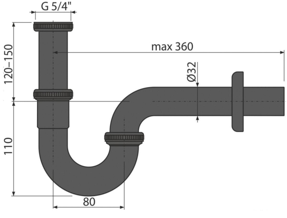 Bathroom Sink Matte Black P-Trap - |VESIMI Design| Luxury and Rustic bathrooms online