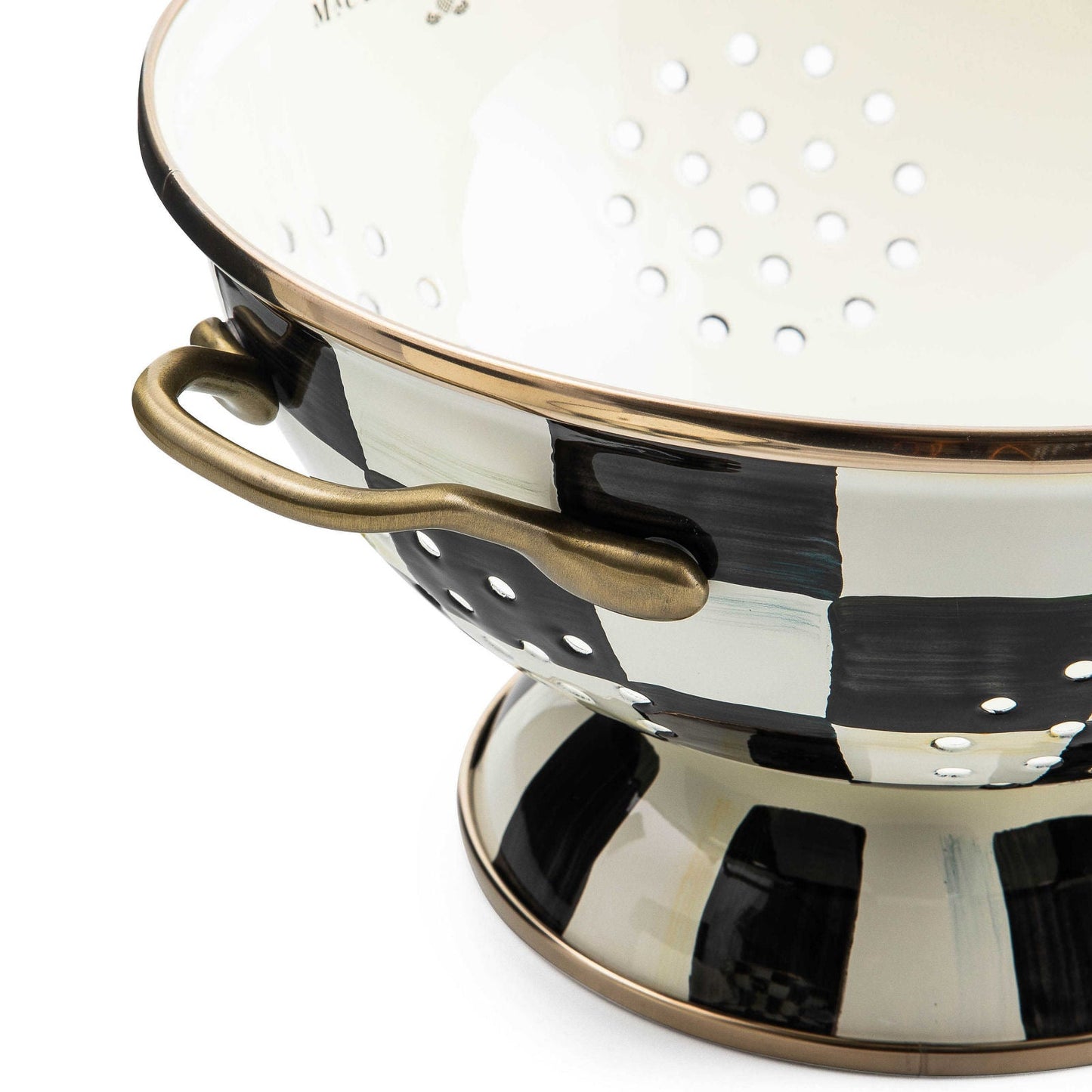 Black and White Courtly Check Enamel Colander - Large - |VESIMI Design| Luxury and Rustic bathrooms online