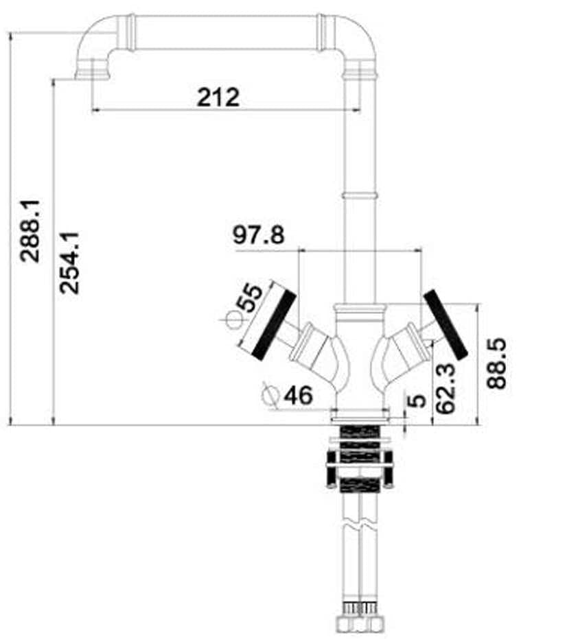 Black Matte Industrial Two Handles Kitchen Faucet - |VESIMI Design| Luxury and Rustic bathrooms online