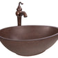 Brown Concrete Bathroom Vessel Sink Combo with Copper Faucet Antique Marble - |VESIMI Design| Luxury and Rustic bathrooms online