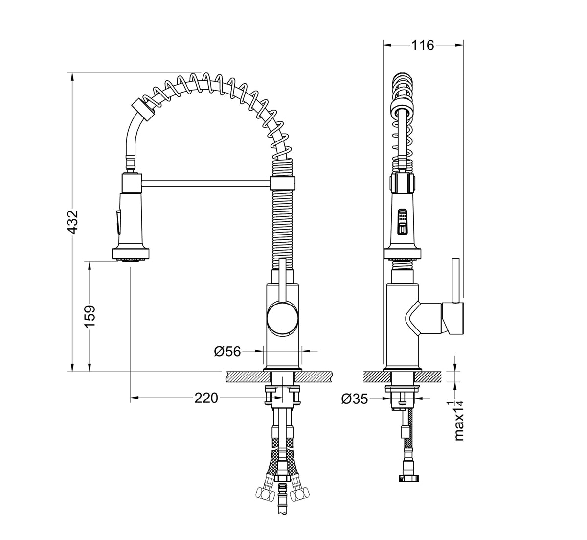 Champagne Gold Pull Down Design Kitchen Faucet - |VESIMI Design| Luxury and Rustic bathrooms online