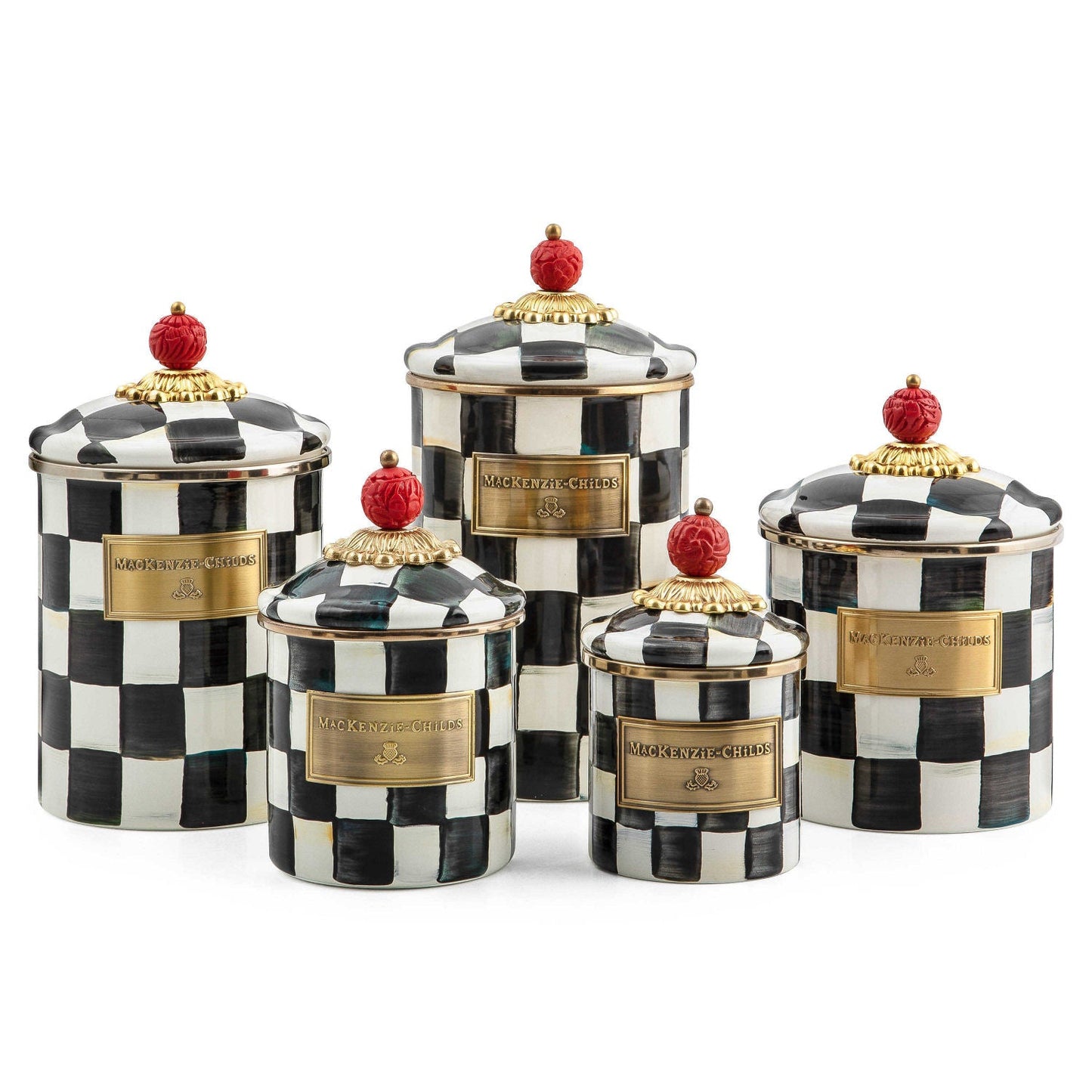 Courtly Check Enamel Canister - Demi - |VESIMI Design|