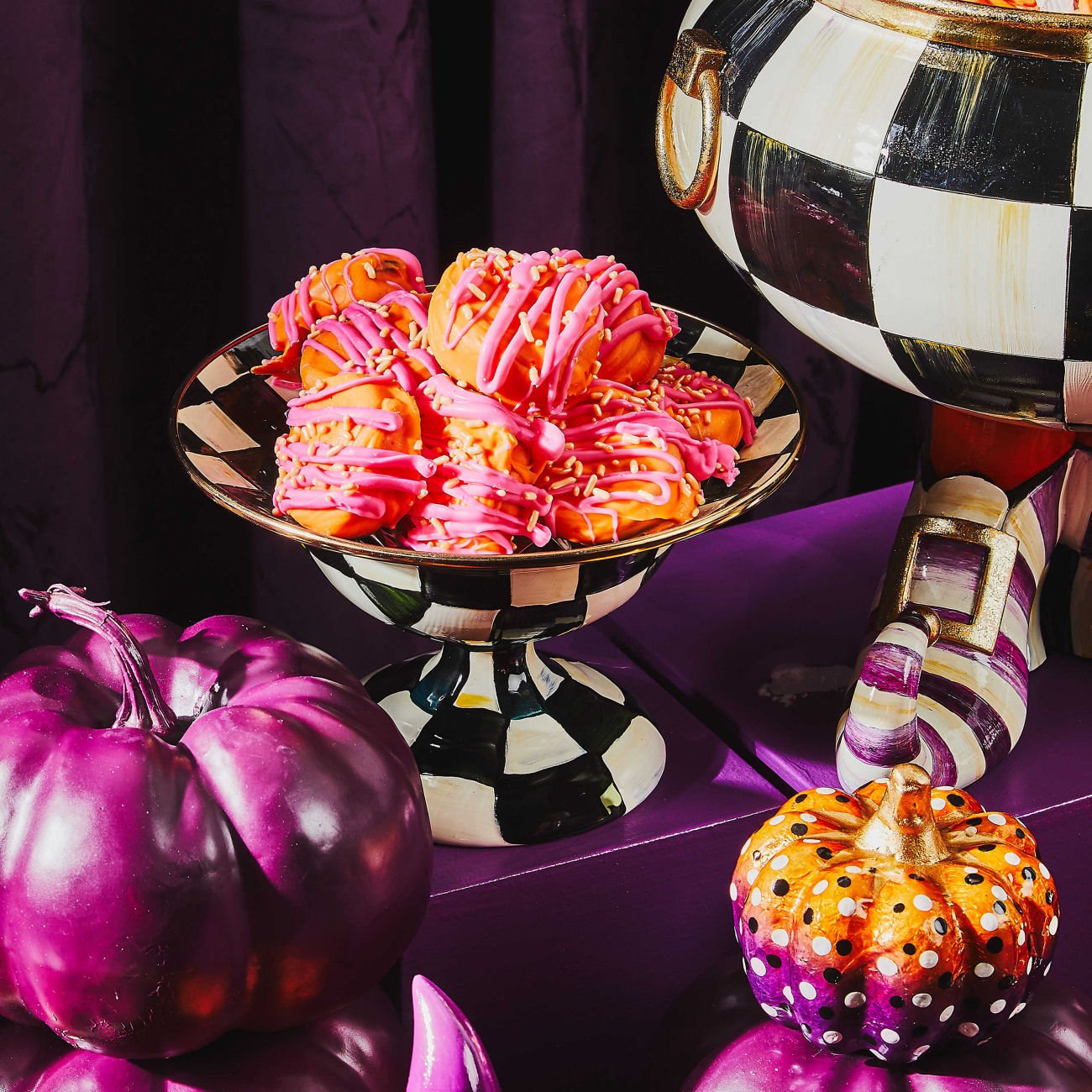 Courtly Check Enamel Compote - Small - |VESIMI Design|