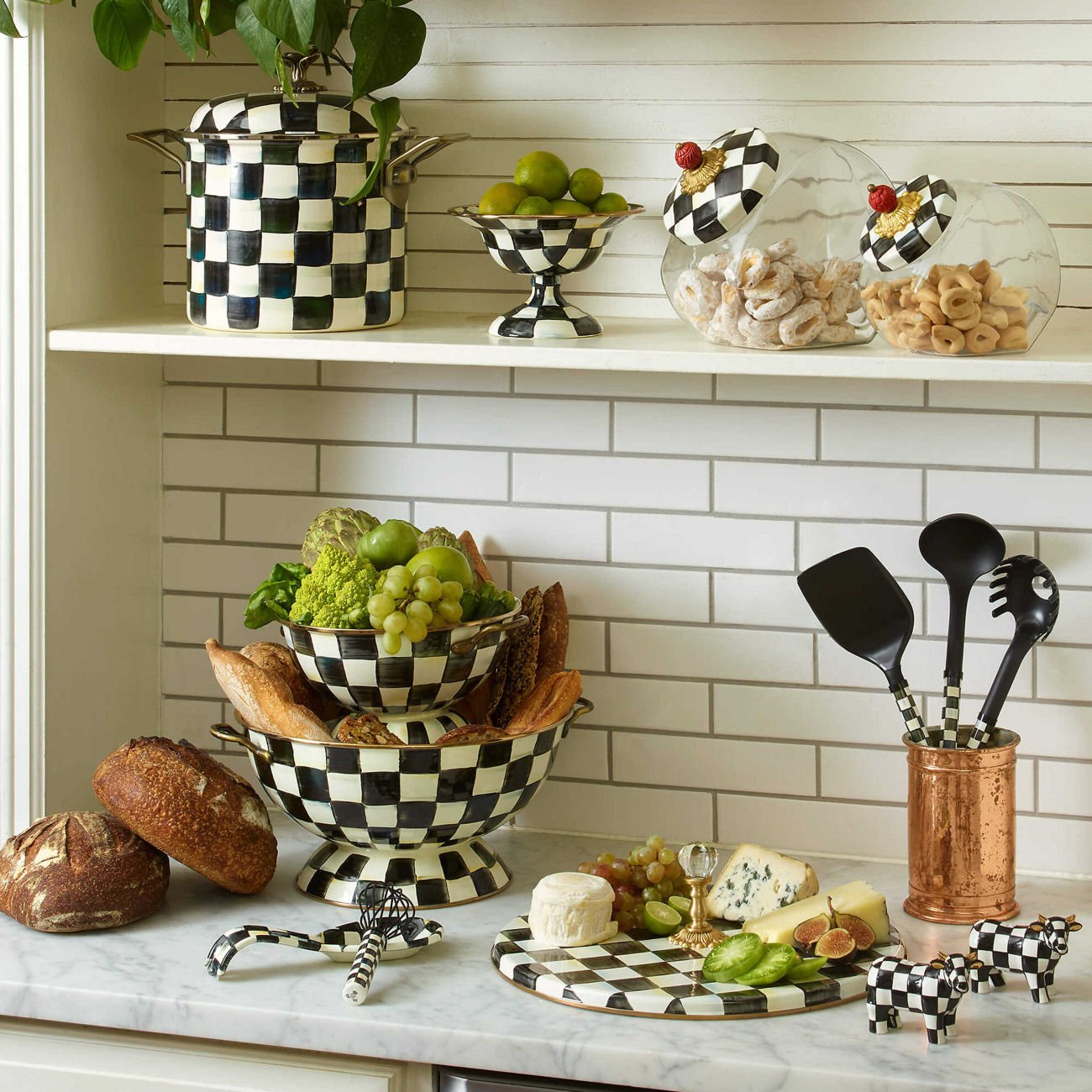 Courtly Check Turner Black by Mackenzie-Childs - |VESIMI Design|