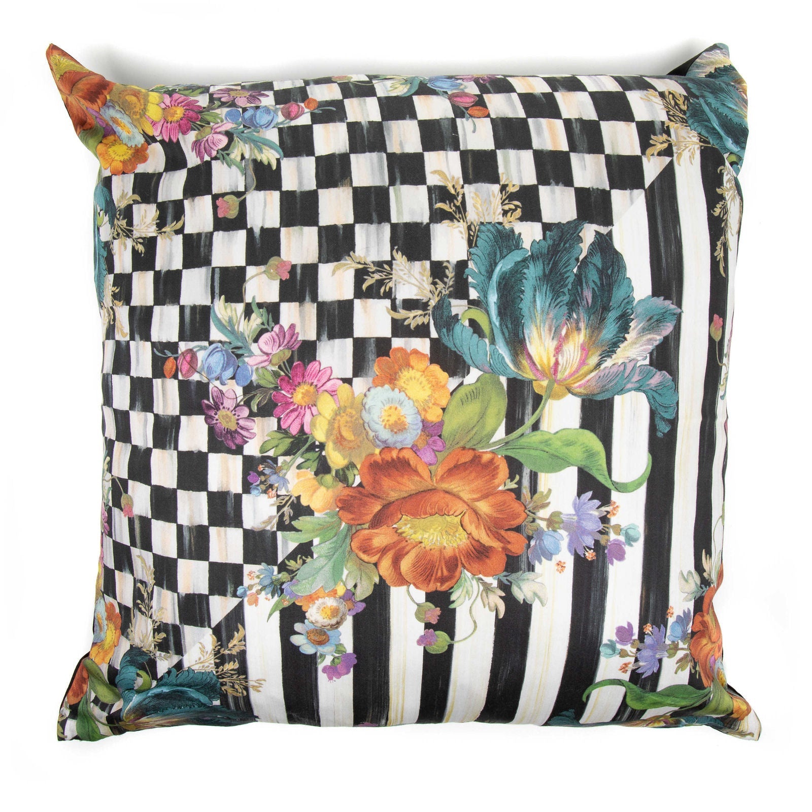 MacKenzie-Childs  Courtly Check Ruffled Square Throw Pillow