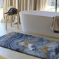 Dark Blue Midnight Egyptian Cotton Bathroom Rug - |VESIMI Design| Luxury and Rustic bathrooms online