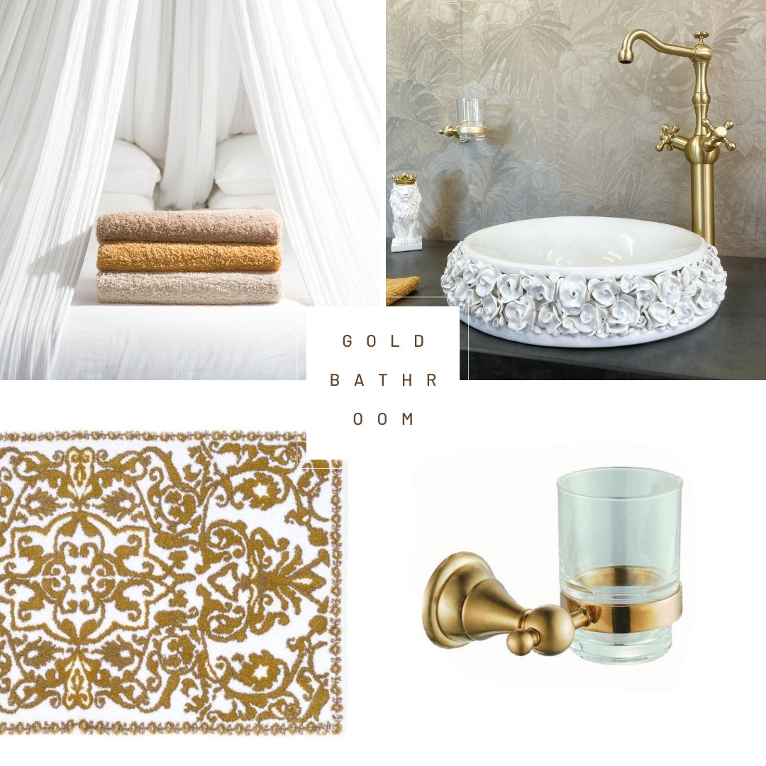 Deira Champagne Gold Bathroom Accessories Tumbler Holder - |VESIMI Design|