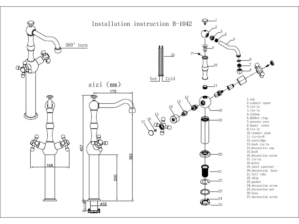 Deira Champagne Gold - Luxury Vessel Sink Faucet - |VESIMI Design| Luxury and Rustic bathrooms online