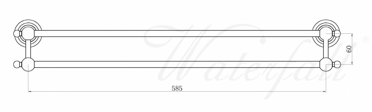 Double Towel Rack Holder Sole Chrome - |VESIMI Design| Luxury and Rustic bathrooms online