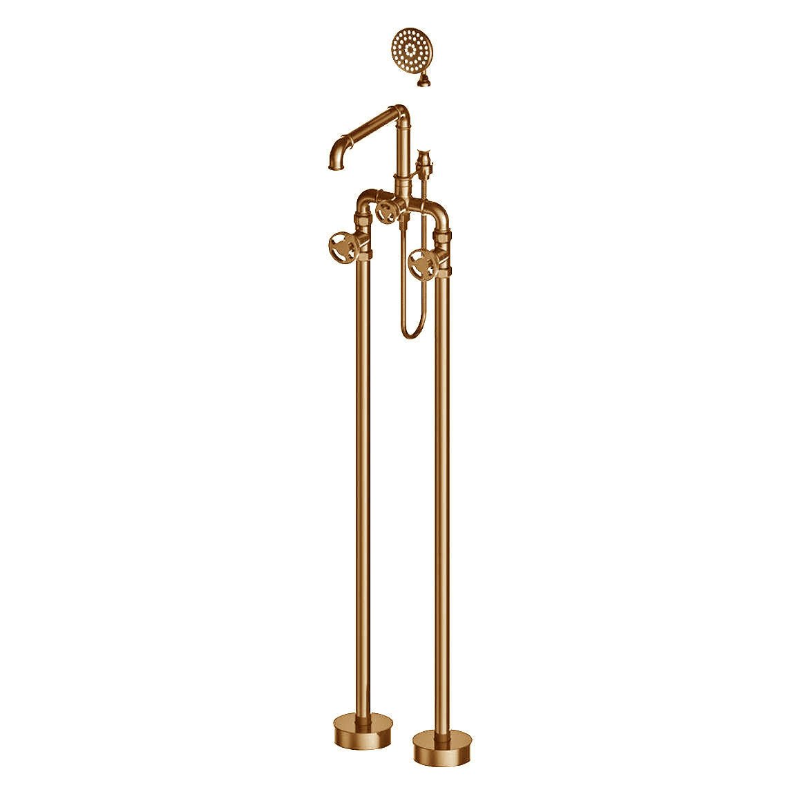 Freestanding Antique Brass Industrial Bathtub Faucet –, VESIMI Design