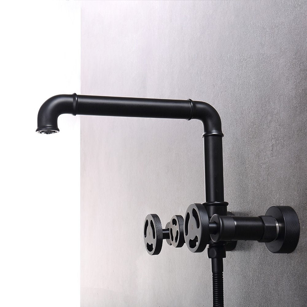 Industrial Black Matte Finish Simple Bathtub Faucet - |VESIMI Design| Luxury and Rustic bathrooms online