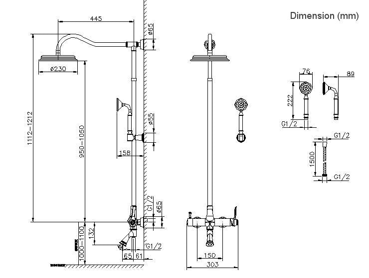 Luxury Black Matte & Gold Exposed Shower - |VESIMI Design| Luxury and Rustic bathrooms online