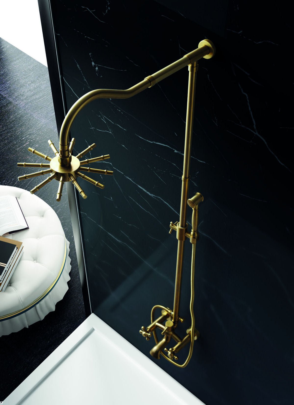 Luxury Champagne Gold Shower set Deira - |VESIMI Design| Luxury and Rustic bathrooms online