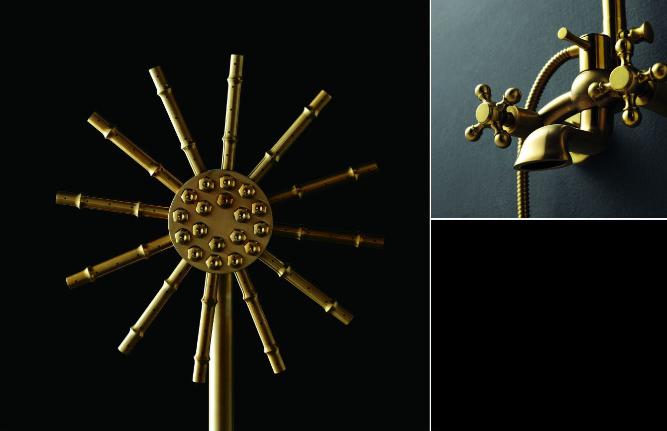 Luxury Champagne Gold Shower set Deira - |VESIMI Design| Luxury and Rustic bathrooms online