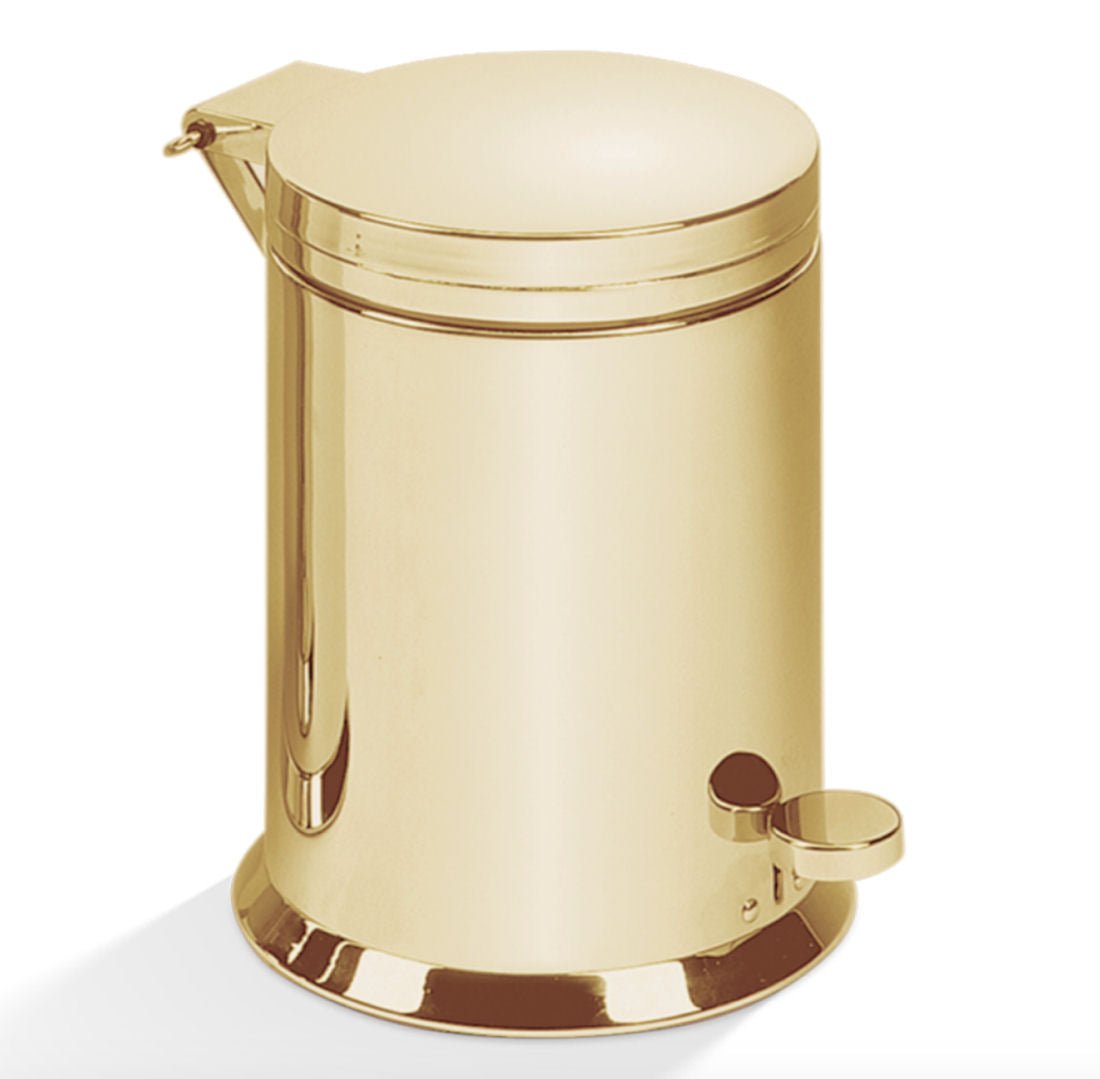 bathroom pedal bin 24K Gold Luxury Bathroom Pedal Bin with Soft Close 3L – |VESIMI Design|