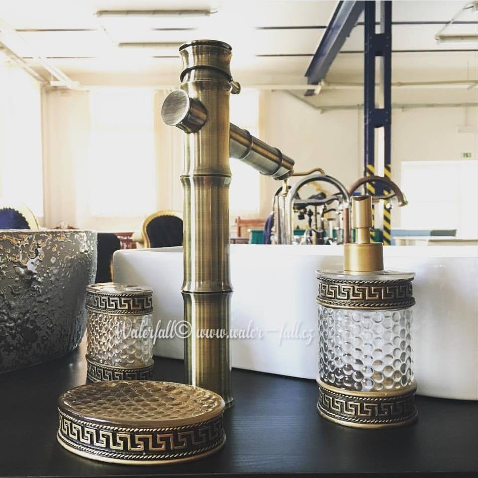 Luxury Gold & Bronze Bathroom Accessories Set - |VESIMI Design| Luxury and Rustic bathrooms online