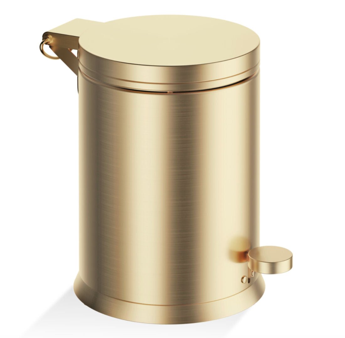 best pedal bin 24K Matt Gold Luxury Bathroom Pedal Bin with Soft Close 3L – |VESIMI Design|