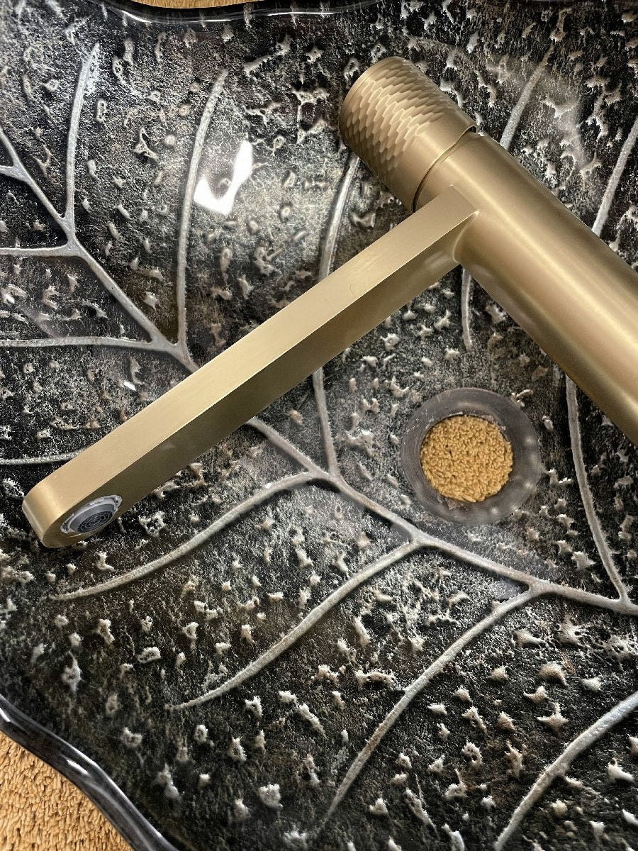 Metal Grey Colors Vessel Sink LEAF - |VESIMI Design| Luxury and Rustic bathrooms online