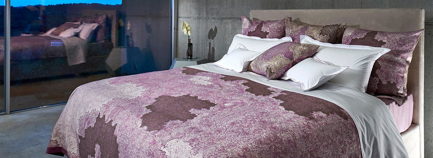 MUNDO Figue Color Luxury Egyptian Cotton Throw / Bed Plaid and Pillow Covers - |VESIMI Design| Luxury and Rustic bathrooms online