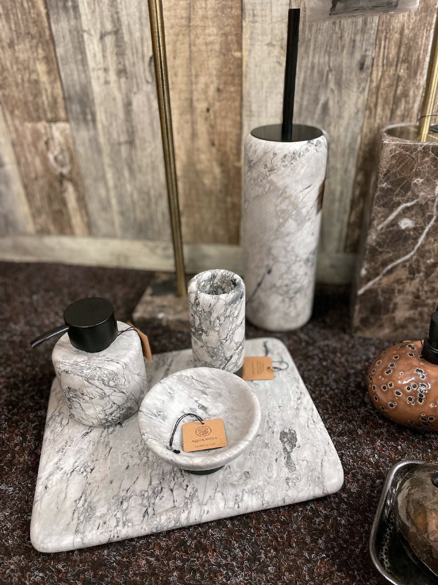 Nero White Stone Bathroom Accessories - Toothbrush Holder - |VESIMI Design| Luxury and Rustic bathrooms online