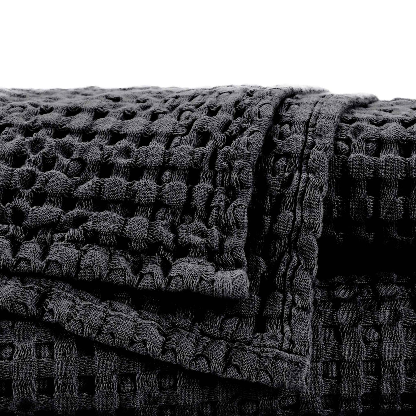 Pousada Waffle Retro Design Egyptian Cotton Towels - 990 Black - |VESIMI Design| Luxury and Rustic bathrooms online