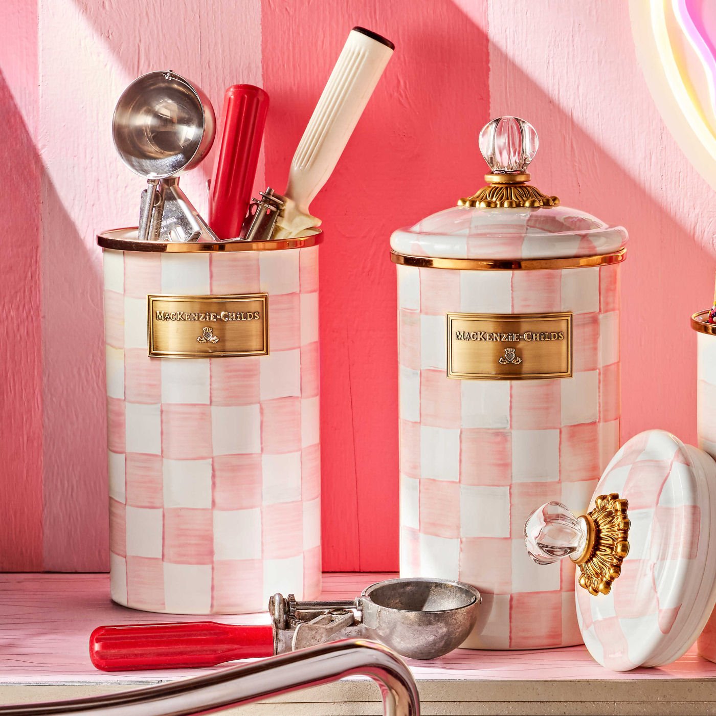 Rosy Check Utensil Holder - |VESIMI Design|