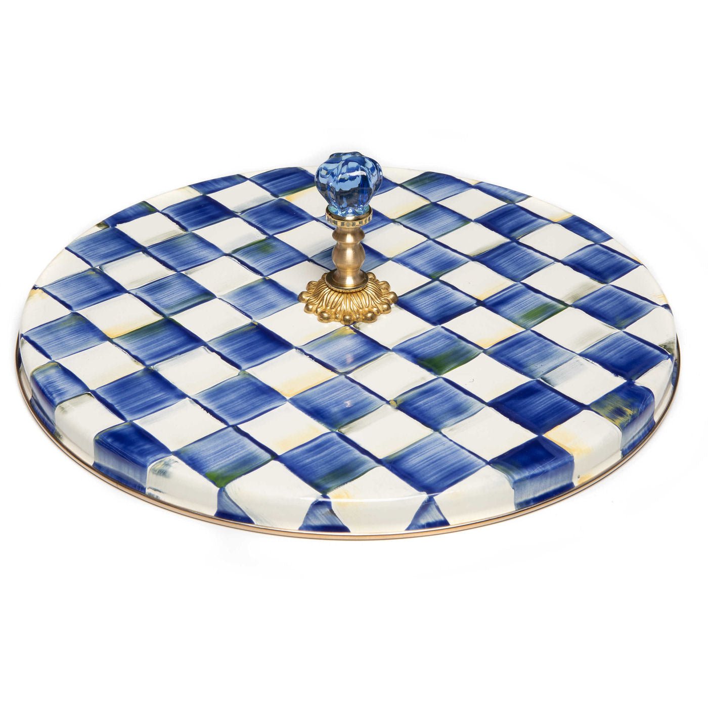 Royal Check Blue Enamel Dinner Plate –, VESIMI Design