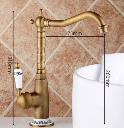 Rustic Antique Brass Kitchen Faucet Lavande - |VESIMI Design| Luxury and Rustic bathrooms online
