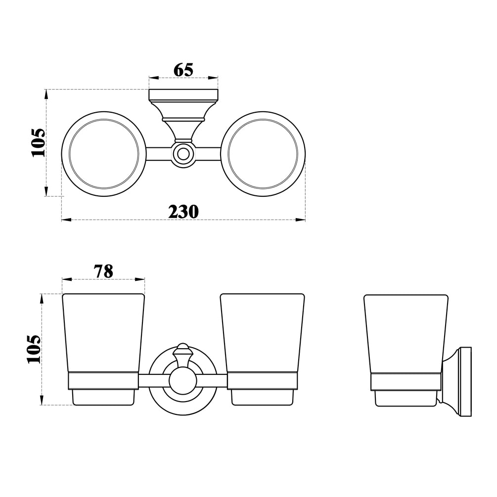Rustic Bathroom Accessories - Toothbrush Tumbler Holder Lavande Chrome - |VESIMI Design| Luxury and Rustic bathrooms online