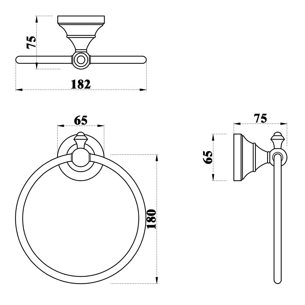 Rustic Bathroom Accessories - Towel Ring Holder Lavande Chrome - |VESIMI Design| Luxury and Rustic bathrooms online