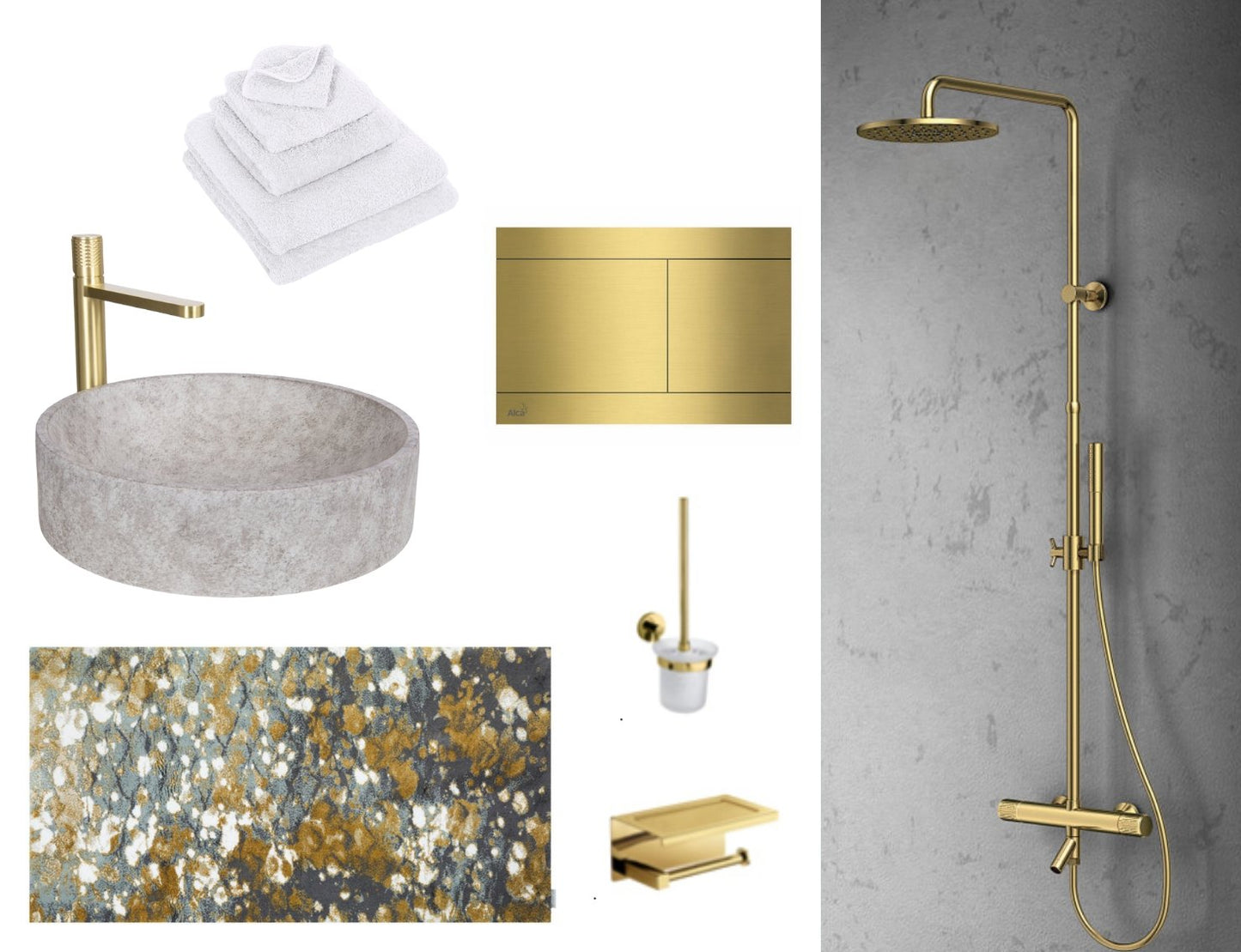 Satin Gold Toilet Paper Holder - |VESIMI Design| Luxury and Rustic bathrooms online