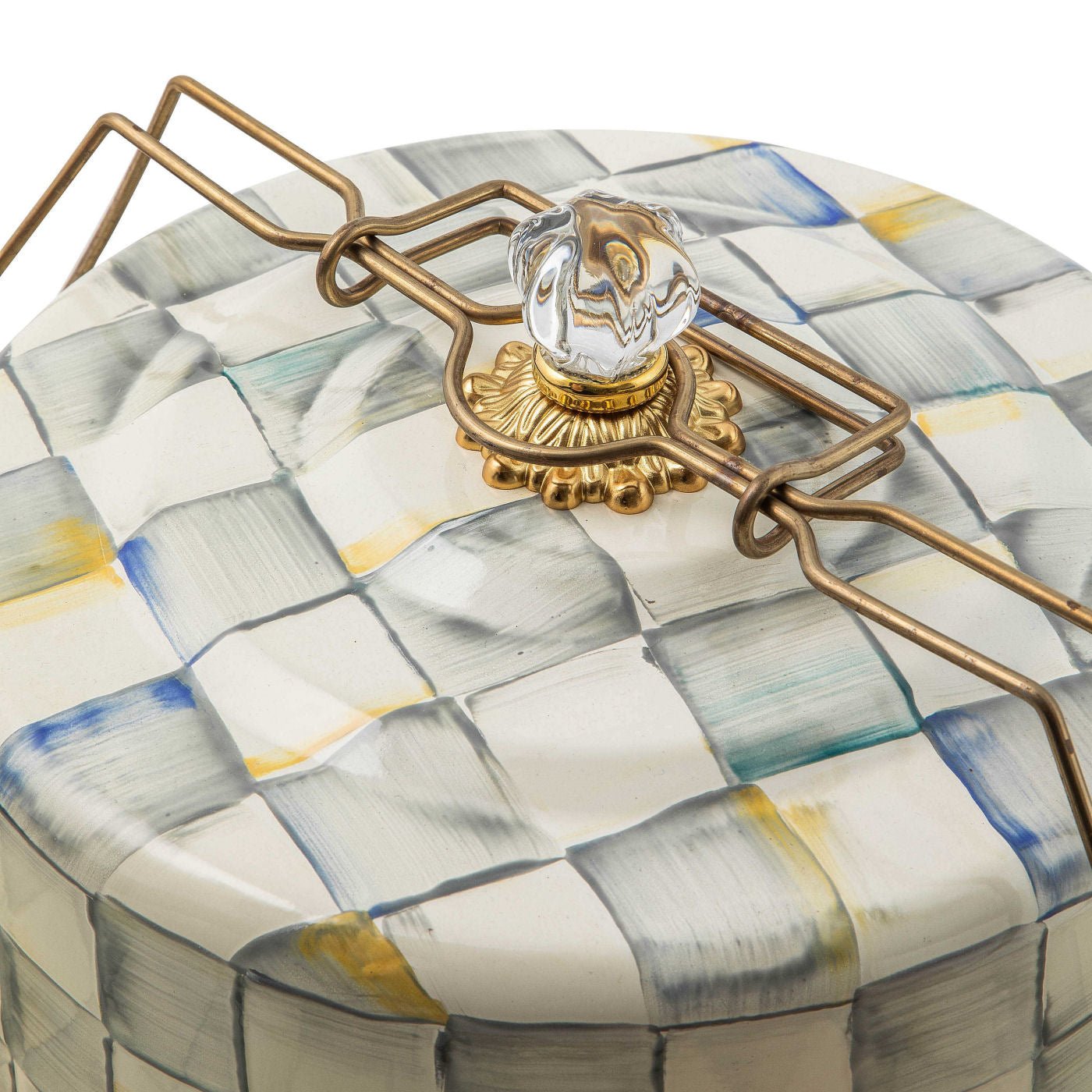 Sterling Check Cake Carrier by MacKenzie-Childs - |VESIMI Design|