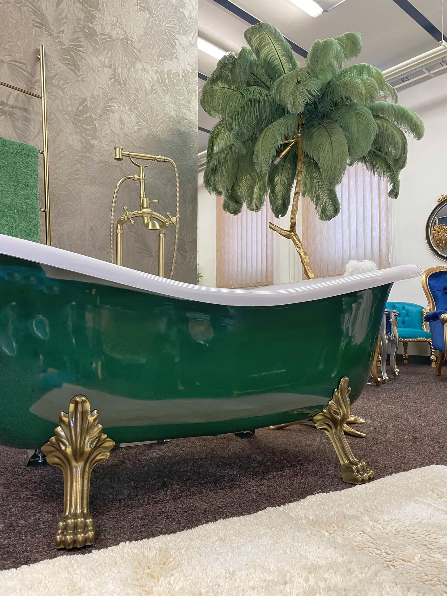 Unlacquered Brass Champagne Gold Bathroom Shower Set Deira - |VESIMI Design|