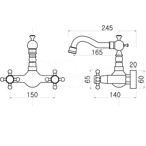 Wall mounted Rustic Provence Antique Brass Faucet - |VESIMI Design| Luxury and Rustic bathrooms online