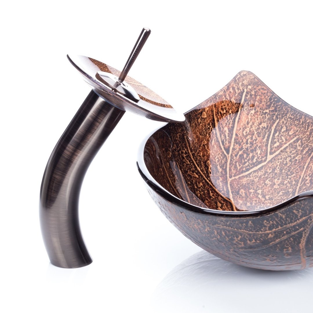 Waterfall® Glass Faucet Oil Rubbed Bronze - |VESIMI Design| Luxury and Rustic bathrooms online