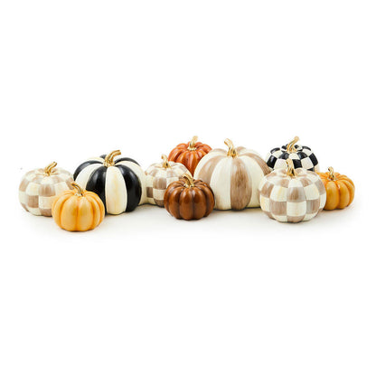 Autumnology Check & Stripe Pumpkin Cluster