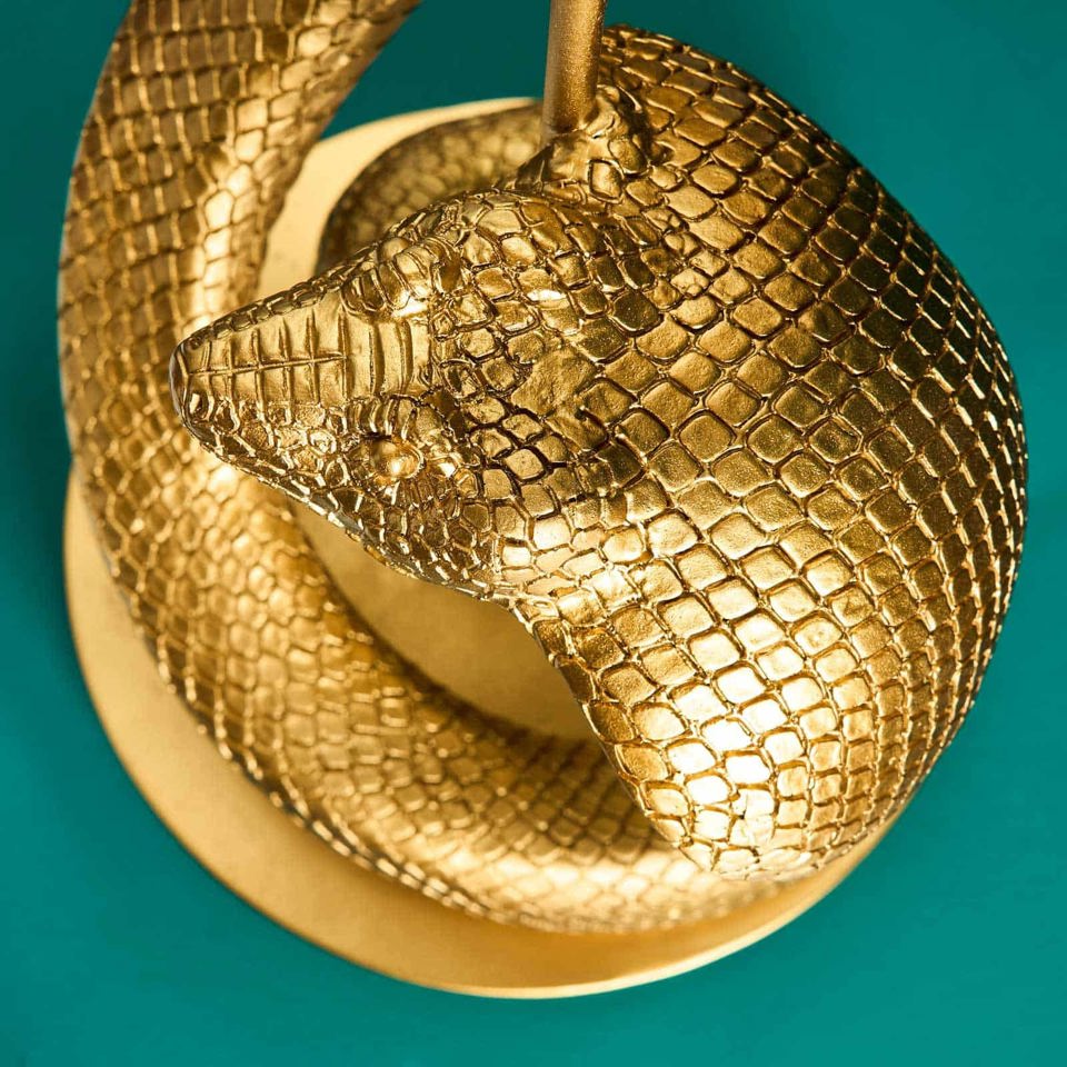 Antique Gold Snake Floor Lamp Simon