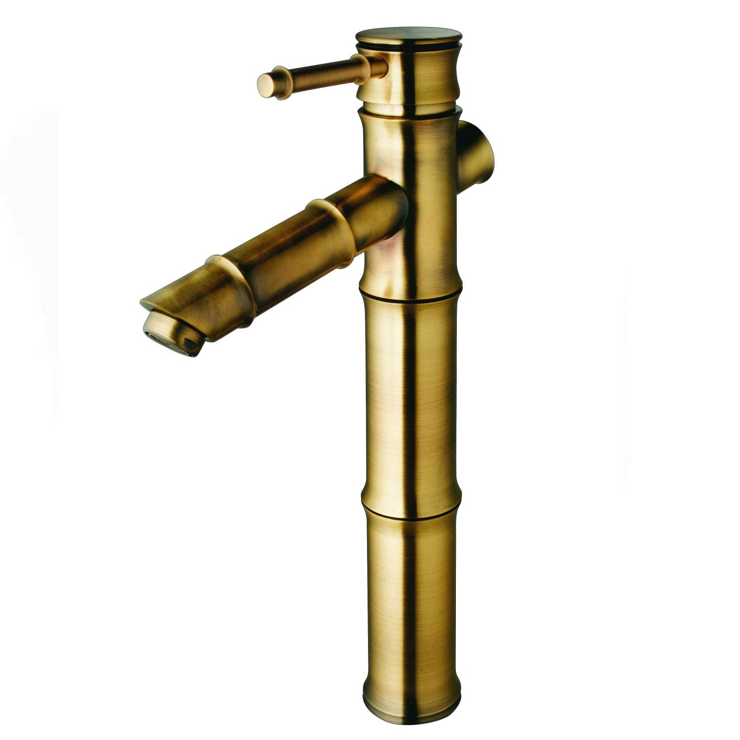 Retro brass faucet in bamboo look | 31 cm wash basin mixer single lever mixer tap incl. 2x 50cm offers flexible hose for bathroom sink