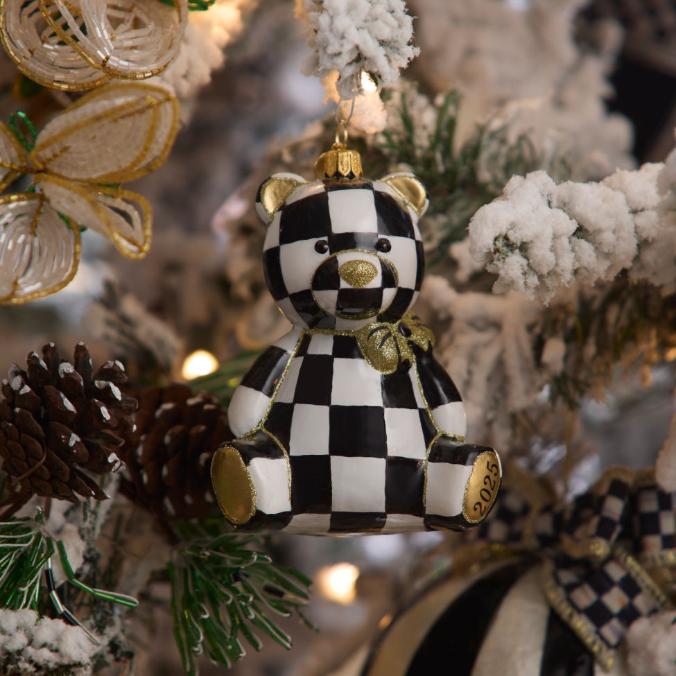 2025 Courtly Bear Glass Ornament by MacKenzie-Childs – |VESIMI Design|