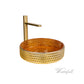Glass Design Luxury Black Crystal Sink with Satin Gold Faucet