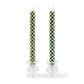 Emerald Check Flameless Dinner Candles, Set of 2