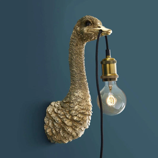Wall Ostrich Baby Lamp Franz Josef, Gold