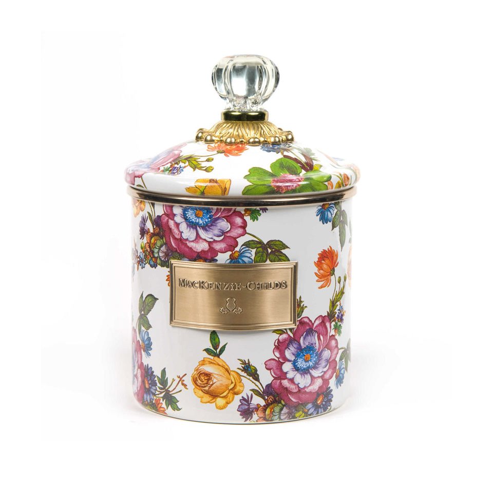 Flower Market Small Canister - White