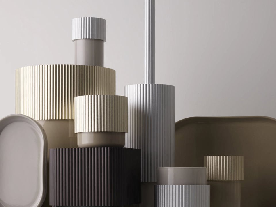 Aluminium and Porcelain Bathroom Accessories Soap Dispenser / Aqua & Shell - |VESIMI Design|