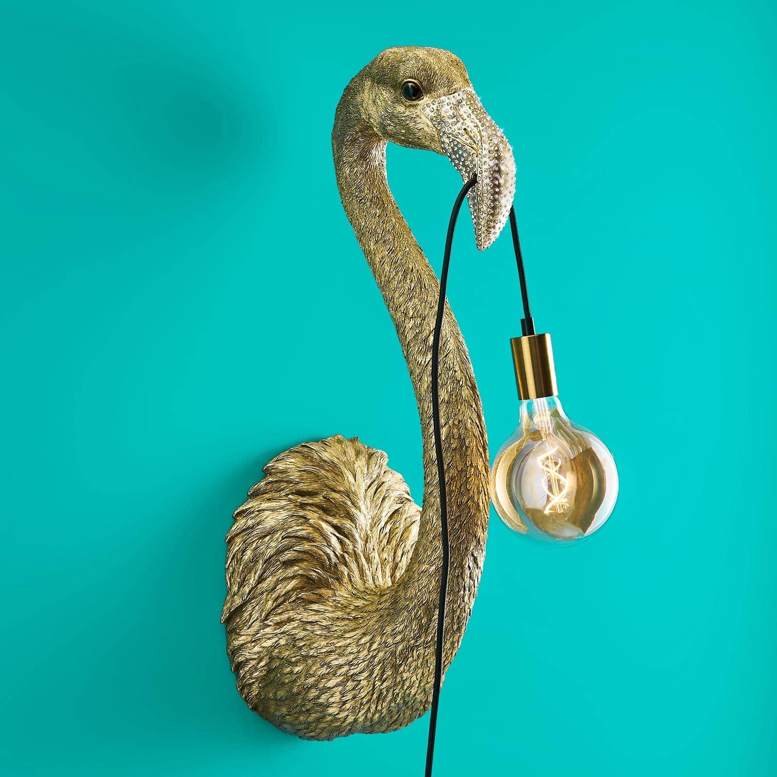 Animal Design Flamingo Tiffany Wall Lamp, Gold - |VESIMI Design| Luxury Bathrooms and Home Decor