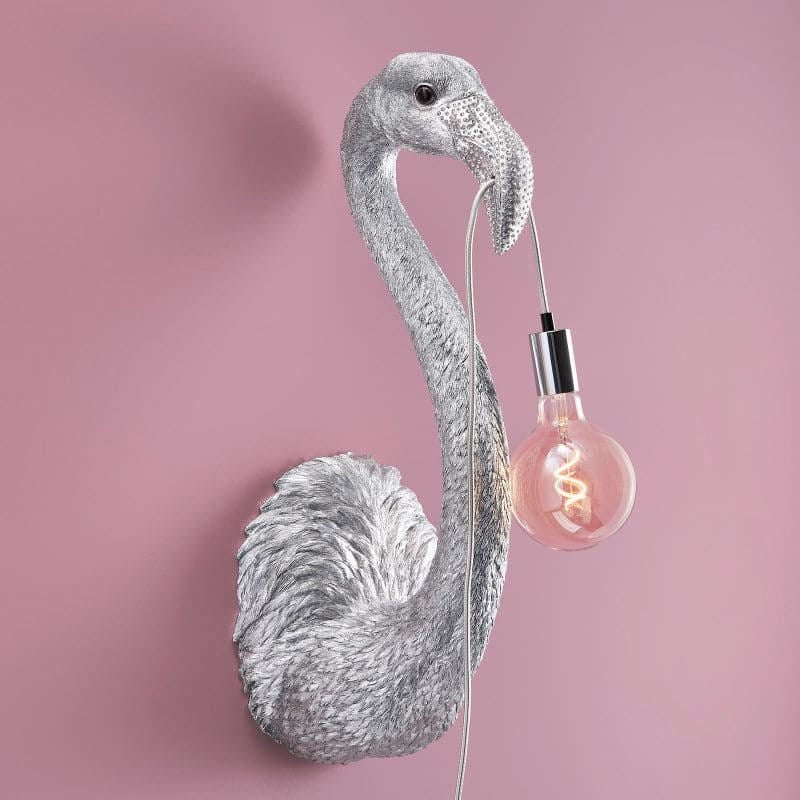 Animal Design Flamingo Tiffany Wall Lamp, Silver - |VESIMI Design| Luxury Bathrooms and Home Decor