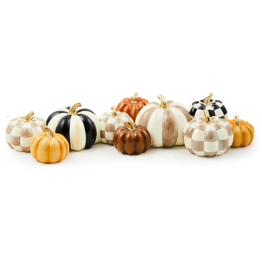 Autumnology Check & Stripe Pumpkin Cluster - |VESIMI Design| Luxury Bathrooms and Home Decor