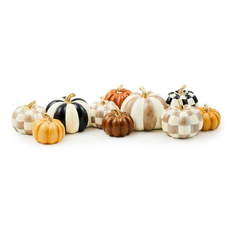 Autumnology Check & Stripe Pumpkin Cluster - |VESIMI Design| Luxury Bathrooms and Home Decor